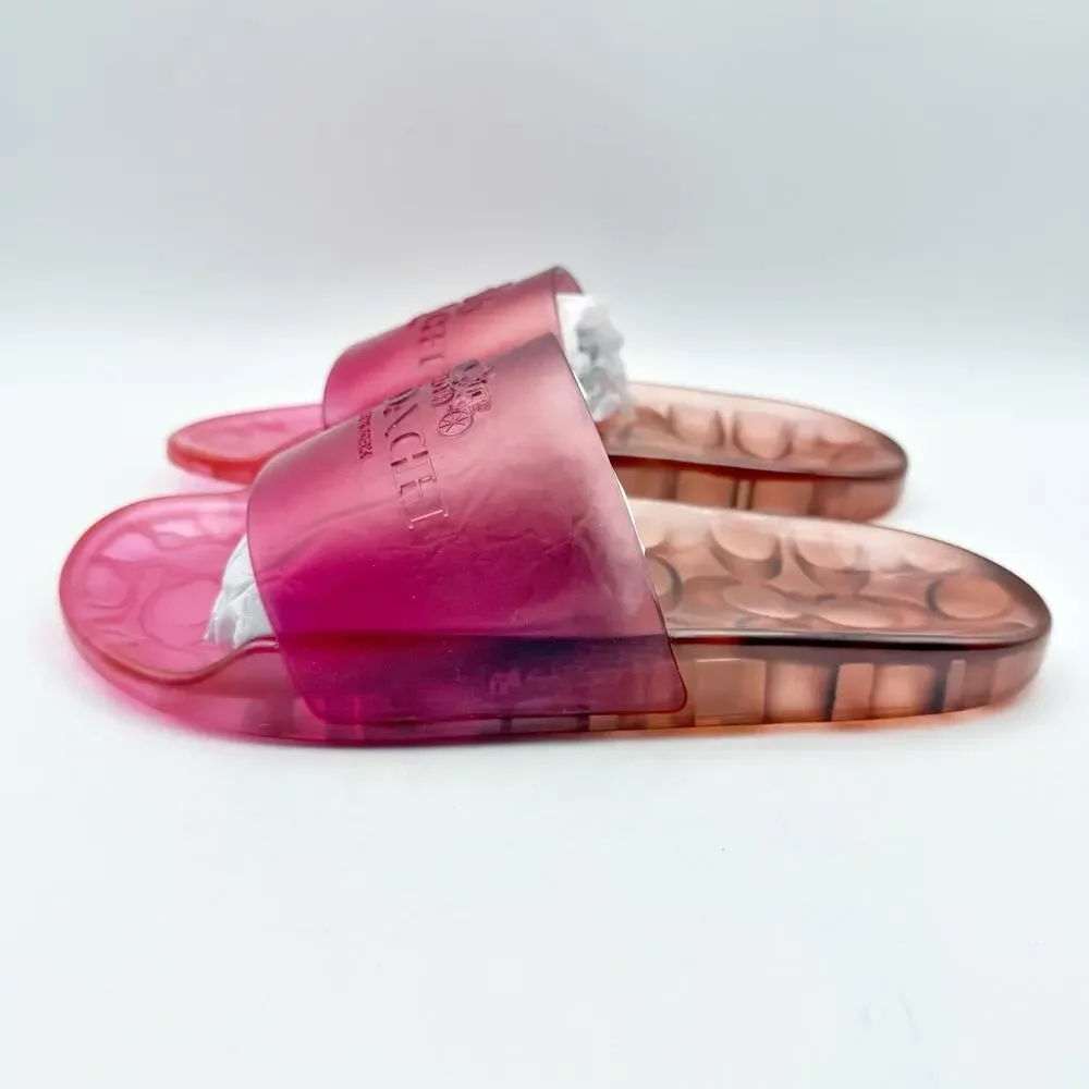 Coach Womens Ulyssa Jelly Slides Sandals Size 5 EU 35.5 Pink EUC
